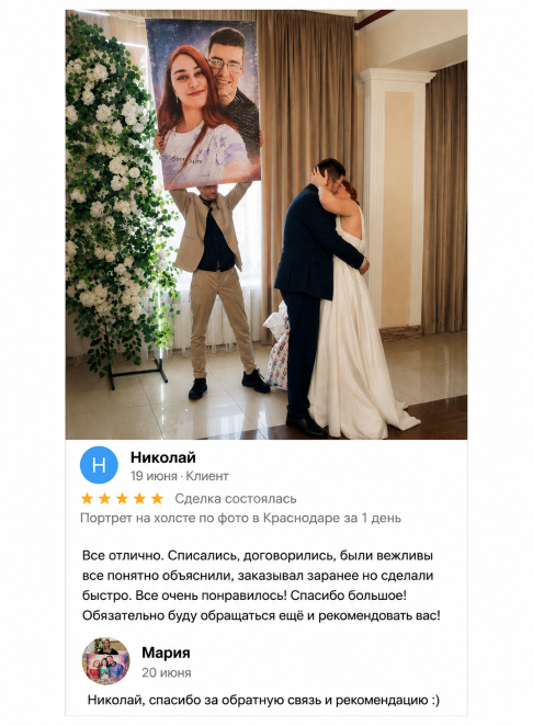 Портрет и отзыв клиента 1