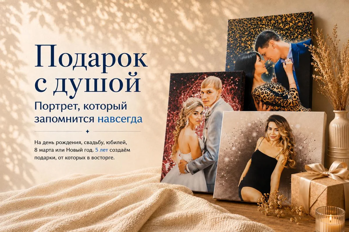 Портреты на холсте для близких